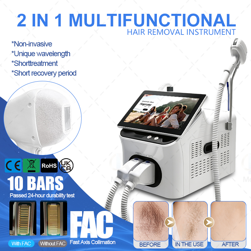 Desktop 2‑In‑1 Diode Laser ND  - Nd Yag Laser Tattoo Removal Machine 评论和价格